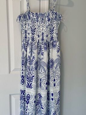 Z Supply Nadine Palm Maxi Dress Nautical Small NWT